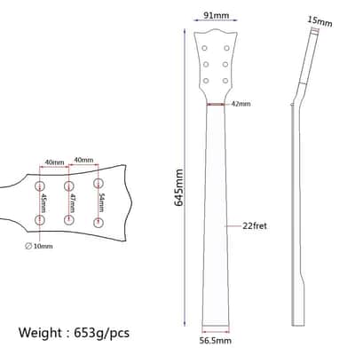 Premium 22-Fret Maple Guitar Neck for Les Paul & SG – Rosewood Fretboard, Two-Way Truss Rod image 2