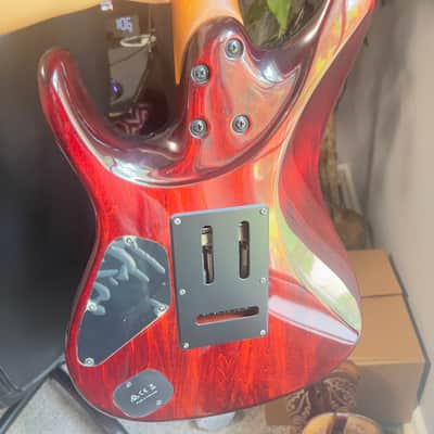 Ibanez AZ242BC-DET Premium Double Cutaway Bocote Top HH with Vibrato, Roasted Maple Neck 2010s - Deep Espresso Burst image 2