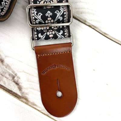 Walker & Williams H-44 Vintage Series Plush Back Shell Pink Mandala Woven Strap w/Chestnut Ends image 9