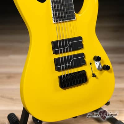 ESP LTD SC-608B Stephen Carpenter 8-String Baritone Guitar w/ Case – Yellow image 3