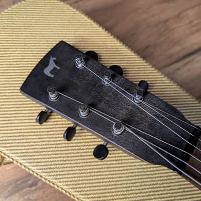 2023 Mule Modest Mavis Resophonic Electric Resonator Guitar Faded Black Relic W/OHSC image 9