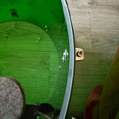 Ludwig Early 70s Vistalite Floor Tom 16x18 (18 Diameter) Green Rare image 20