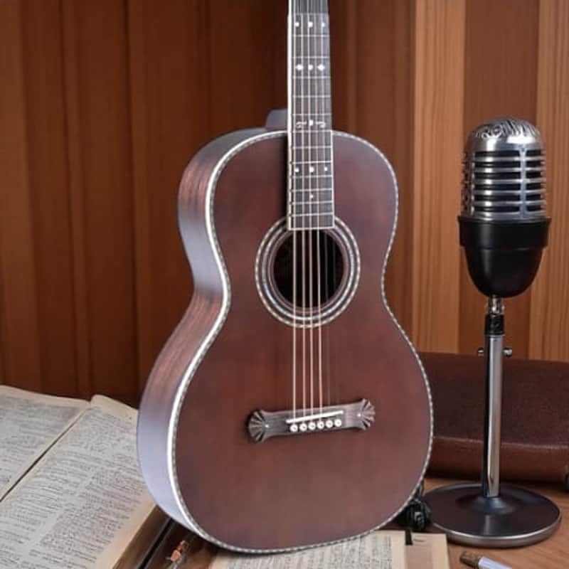 Washburn Victorian Parlor Acoustic Guitar, Vintage Brown image 1