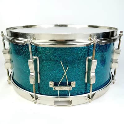 WFL Ludwig 6.5x14"Contest Snare Drum Blue Sparkle Vintage'55 NOB Stick-Chopper50 image 6