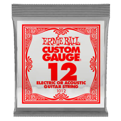 Ernie Ball Plain Steel .012" -- 6 Pack image 1