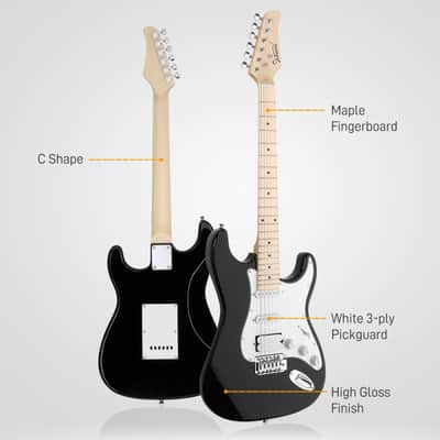 Glarry GST Electric Guitar HSS Pickups w/20W Amplifier - Black image 2