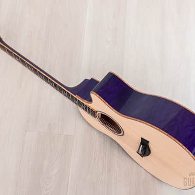 2023 Taylor Custom Grand Auditorium Acoustic Electric Guitar Trans Purple w/ Lutz Spruce + Quilted Maple image 14