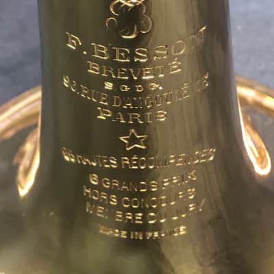Vintage F. Besson Brevete Professional Trumpet *Relacquered* imagen 3