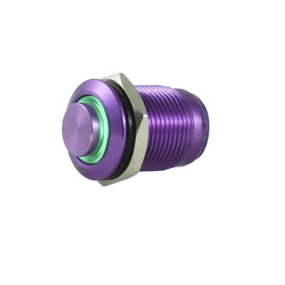 Tesi POCO 12MM Momentary Guitar Kill Switch Purple with Green LED