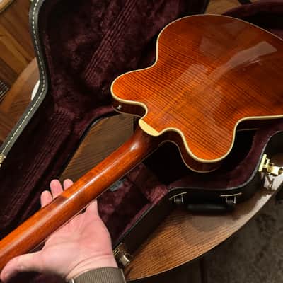 Gretsch G6609TFM Players Edition Broadkaster with Flame Maple Top 2017 - Present - Bourbon Stain image 3