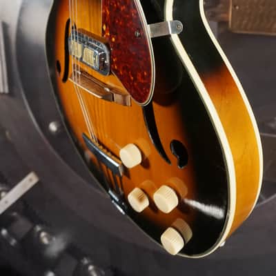 1960s Harmony Meteor H70 Sunburst Hollowbody Vintage Electric Guitar w/ Dearmond Gold Foils image 8