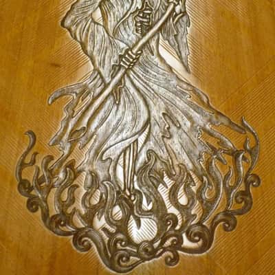 Blueberry Handmade Jumbo Size Acoustic Guitar Reaper Motif image 3