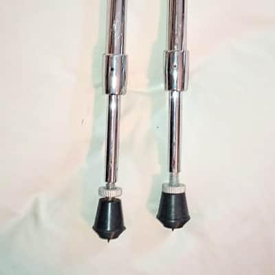 UNMARKED/UNKNOWN BASS DRUM SPURS PAIR - CHROME - FREE SHIP TO C-USA! image 6