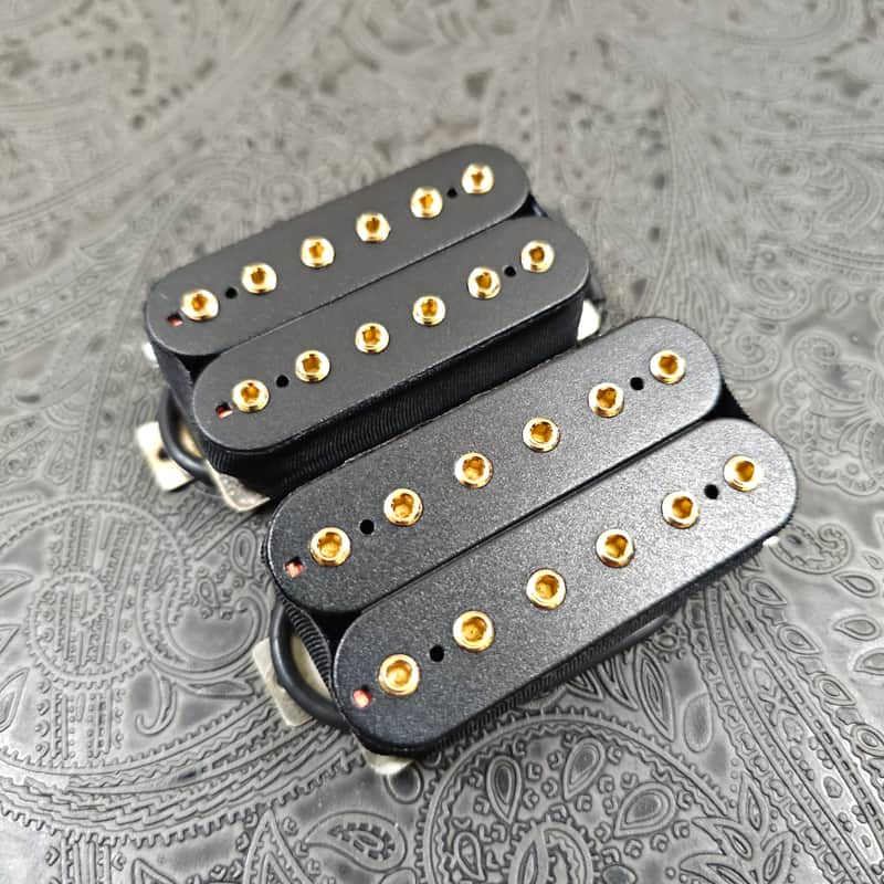Schecter USA Custom Shop "Synyster Gates" Open Coil Humbucker Pickup SET in Black w/ Gold Hex Poles! Bridge & Neck "Synbuckers", A7X, Avenged Sevenfold, Avenger (SKU: 1A78) image 1