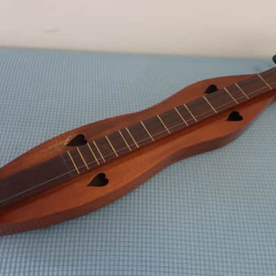 Vintage 1970s The Dulcimer Factory DF STAMP Birch Mahogany 4-String Heart Motif Mountain Dulcimer Walnut Heart Sound Hole K image 6