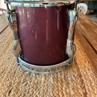 Vintage Pearl Export Series 8" and 10" Toms w/ Long Lugs & Purple-ish Wrap 1990's image 6