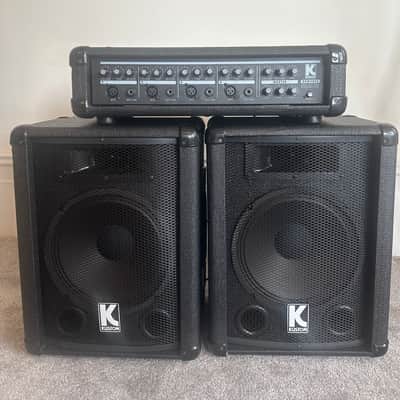 Kustom KPM4060 4-Channel Mixer Amplifier (60W) with Kustom Speakers + Stands, Microphone and Cables - PA System Package image 8