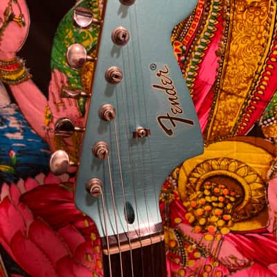 Fender/Warmoth Jag-Stang (w/ Contours) - Teal Green Metallic RELIC by Copacetic Customs image 16