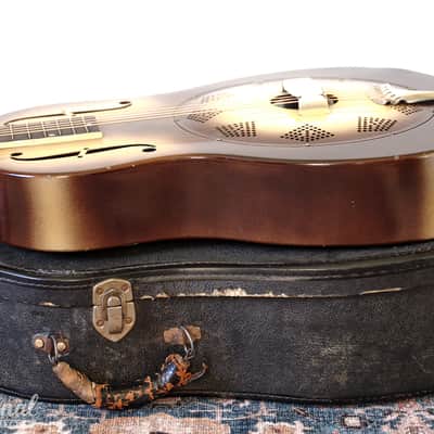 All Original 1931 National Triolian Resonator Guitar with Bull's Head Case image 17