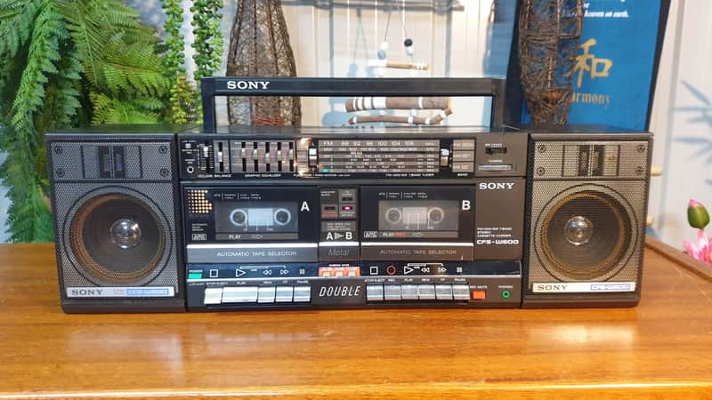 Vintage 1985 Sony CFS-W600 Boombox Cassette Radio +BONUS Bluetooth! image 1