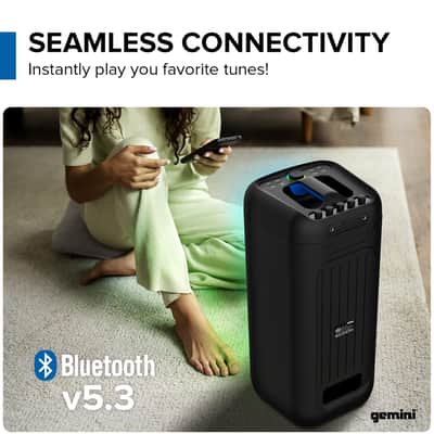 Gemini Sound GGO Series Portable Bluetooth Boomboxes with LED Party Lighting, TWS Pairing, Wireless Mic, and Rechargeable Battery - 100W 6.5" (GGO-650L) & 200W Dual 6.5" (GGO-2650L) image 2