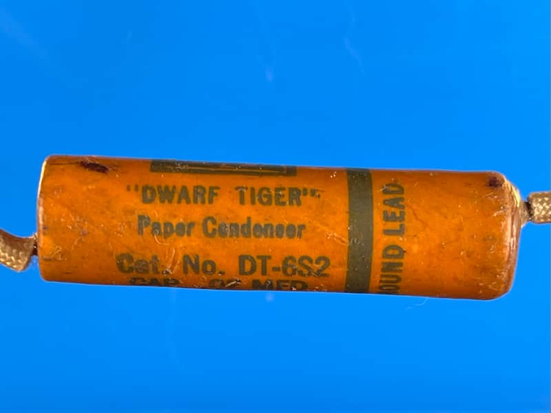 Cornell Dubilier 0.02uf Dwarf Tiger Wax Molded Tone Capacitor 1940’s image 1