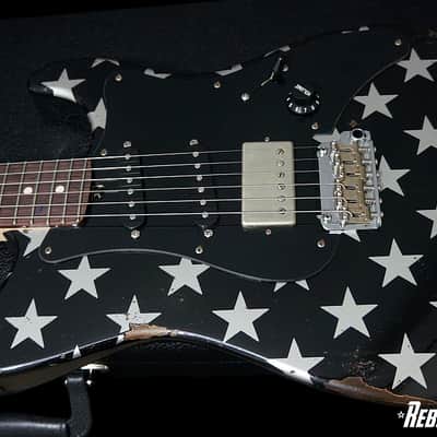 Friedman USA Custom Shop Vintage S in Silver Metallic Stars over Black image 6