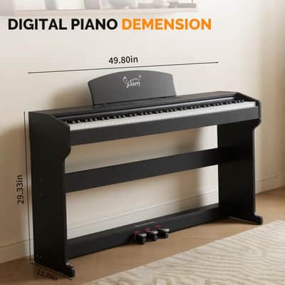 Glarry 88-Key Home Fully Weighted Hammer-action Keybed Digital Piano - Black image 5