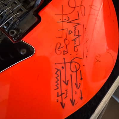 FINAL Day on Reverb - Just letting everyone know. JB --- Steve Vai Owned, Played, Signed, 1987 Ibanez RG550 Prototype Road Flare Red – Artwork on guitar. I brought this guitar to the Namm show many years ago. image 23