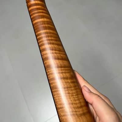 AAAAA Tele Ebony Fretboard Roasted flame Maple Electric Guitar Neck Radius 12inch Round stainless steel 22 frets hole 10mm Radius: 12 inches image 8