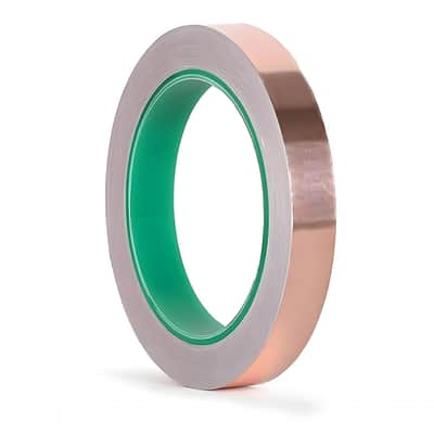 Conductive Copper Foil Tape 1/2inch X 50Feet Flashing Metal Adhesive Tape for EMI/RFI Shielding, Stained Glass Supplies, Crafts, Grounding, Slug, Guitar Shield, Soldering, Electrical Repair, Wire Wrap image 1