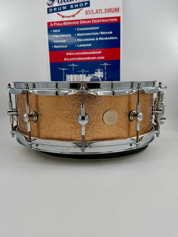 Montineri Custom Drums: 14” x 5” 10-COB Lug Copper Sparkle Snare image 1