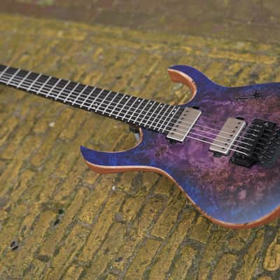Mayones Duvell Elite Pro 7 Baritone 26,5 - Dirty Purple Blue Burst Satin image 7