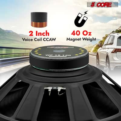 5 Core 15 Inch Car Woofer Audio Pair 900W Combined 4Ohm Deep Bass Subwoofer Component Speaker System image 5