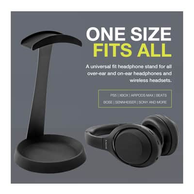 Knox Gear Aluminum Headphone Stand for Desk with Solid Base Mount (Black) image 11