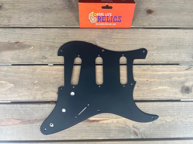 Real Life Relics Black 57  Stratocaster® Pickguard 1 Ply 8 Hole SSS .060 thin   [PGL1] image 1