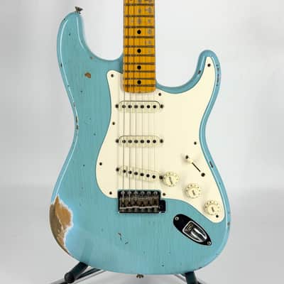2019 Fender Custom Shop ‘59 Stratocaster Heavy Relic – Aged Daphne Blue image 4