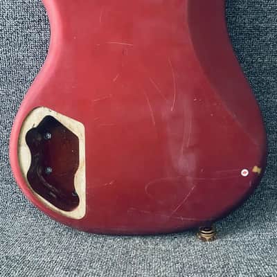 Solid Basswood 4 String Bass Body in Red image 4