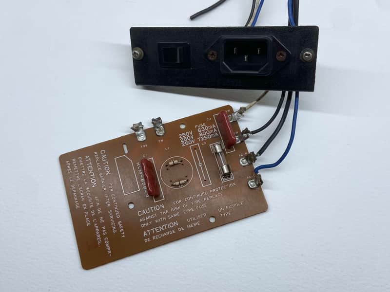 Korg DW 8000 - KLM-659 C - Fuse Board w/ IEC Inlet Power Connector & Switch image 1