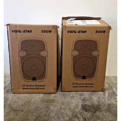 Vocal-Star 1000w PA System - PA Speakers - Pair - Black - Excellent w/ Original Box image 18