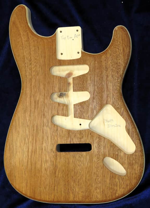Mahogany Top / Aged Pine Strat body - Standard - 3lbs 2oz #3689 USA IMPORT CHARGES INCLUDED image 1