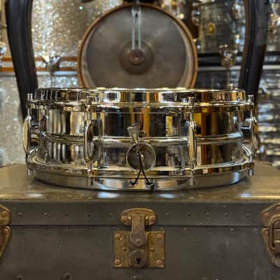 VINTAGE 1960's Sonor 5x14 D444 All Metal Teardrop 8-Lug Snare Drum - Brass image 2