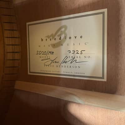 Breedlove SD20/MH 2001 - Steve Henderson - German Spruce - Mahogany image 12