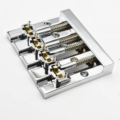 Gold Vintage 4 String Bass Bridge, Brass Saddles image 1