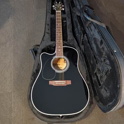 Takamine EF341SC Left Handed Acoustic/Electric Guitar w/Gig Bag - Gloss Black (Serial #61090071) image 9