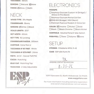 ESP M-II NTB FR USA - Arctic Blue Sparkle #26542 image 14
