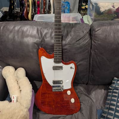 Harmony Silhouette Flame Maple Top 2020 - Transparent Red with Dimarzio pickups image 1
