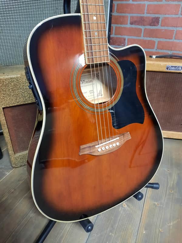 Ventura V3VS Vintage Sunburst Thin Body Acoustic/Electric image 1