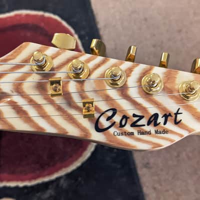 Cozart T-Style Electric Guitar, Flamed Burled Maple Veneer, Humbucker, Gold Hardware, Starter image 6