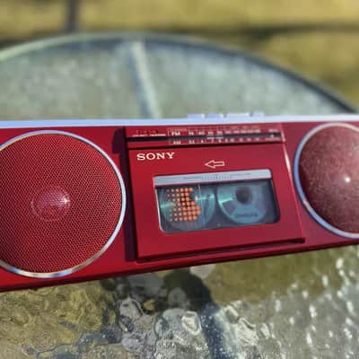 Sony CFS-6 Rare Vintage MINT Red Slim Cassette Boombox Warranty Tested Serviced image 9